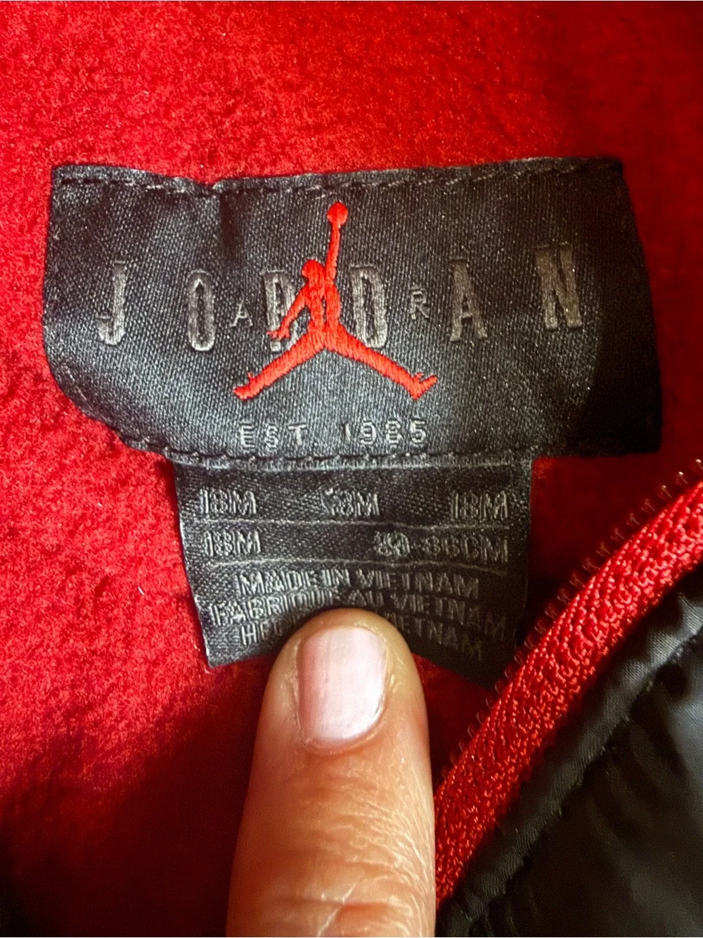 Jordan Jumpman Baby Snow Suit  Black with Red Trim- 18 months